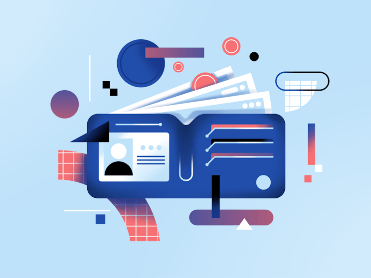 Illustration of a digital wallet.